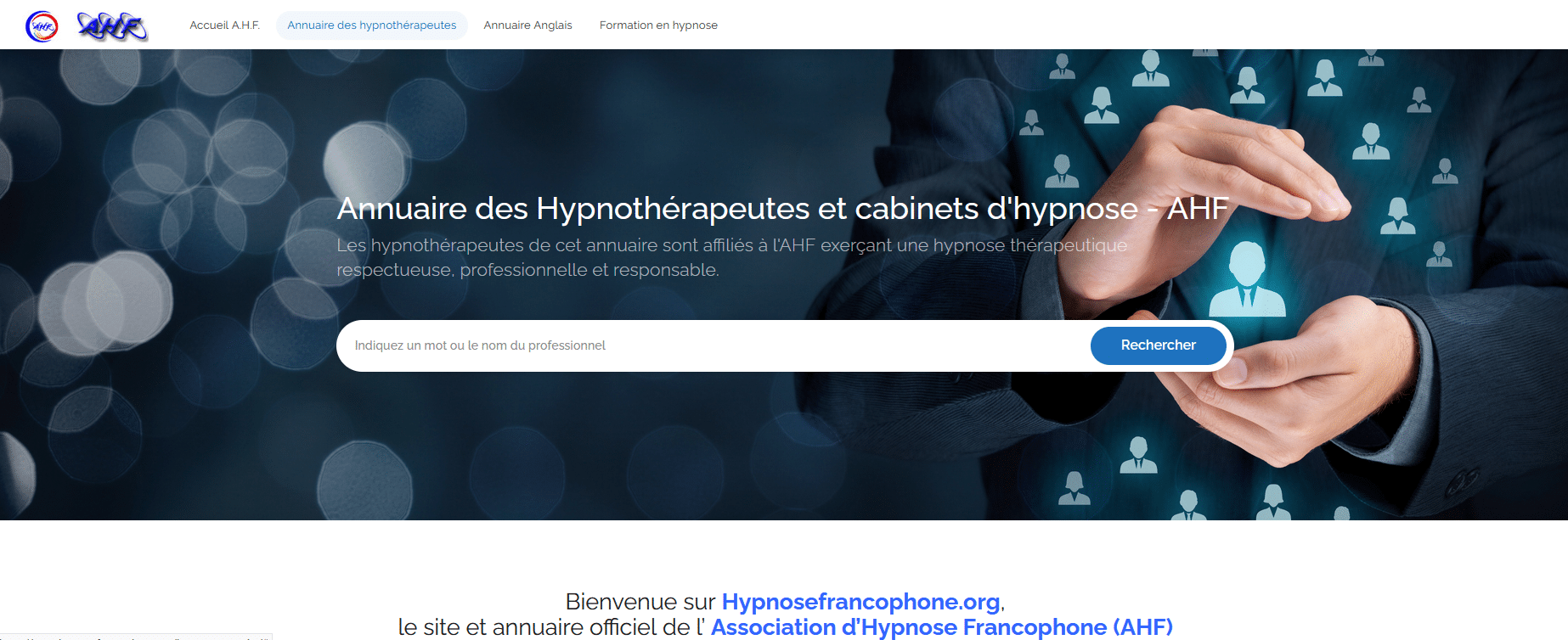 Hypnose annuaire des thérapeutes  et hypnothérapeutes certifiés AHF